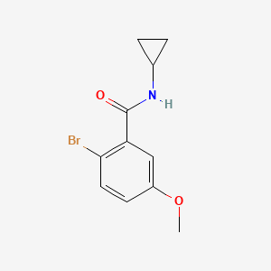 molecular formula C11H12BrNO2 B7533383 2-bromo-N-cyclopropyl-5-methoxybenzamide 