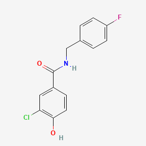 molecular formula C14H11ClFNO2 B7533397 3-chloro-N-[(4-fluorophenyl)methyl]-4-hydroxybenzamide 