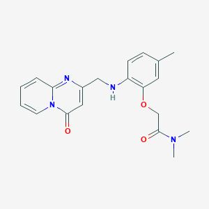 molecular formula C20H22N4O3 B7533407 N,N-dimethyl-2-[5-methyl-2-[(4-oxopyrido[1,2-a]pyrimidin-2-yl)methylamino]phenoxy]acetamide 