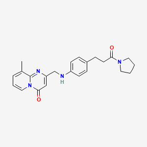 molecular formula C23H26N4O2 B7533414 9-Methyl-2-[[4-(3-oxo-3-pyrrolidin-1-ylpropyl)anilino]methyl]pyrido[1,2-a]pyrimidin-4-one 