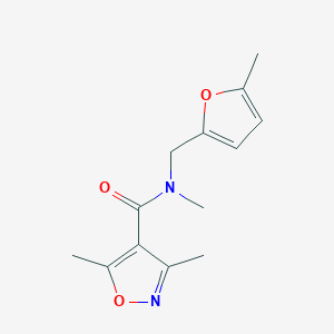 molecular formula C13H16N2O3 B7533458 N,3,5-trimethyl-N-[(5-methylfuran-2-yl)methyl]-1,2-oxazole-4-carboxamide 