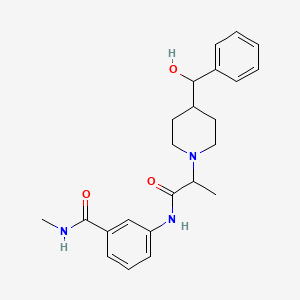 molecular formula C23H29N3O3 B7533474 3-[2-[4-[hydroxy(phenyl)methyl]piperidin-1-yl]propanoylamino]-N-methylbenzamide 