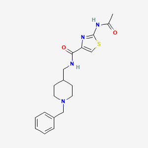 molecular formula C19H24N4O2S B7533481 2-acetamido-N-[(1-benzylpiperidin-4-yl)methyl]-1,3-thiazole-4-carboxamide 