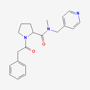 molecular formula C20H23N3O2 B7533487 N-methyl-1-(2-phenylacetyl)-N-(pyridin-4-ylmethyl)pyrrolidine-2-carboxamide 