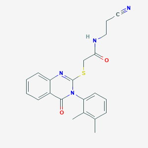 molecular formula C21H20N4O2S B7533506 N-(2-cyanoethyl)-2-[3-(2,3-dimethylphenyl)-4-oxoquinazolin-2-yl]sulfanylacetamide 
