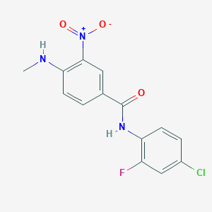 molecular formula C14H11ClFN3O3 B7533511 N-(4-chloro-2-fluorophenyl)-4-(methylamino)-3-nitrobenzamide 