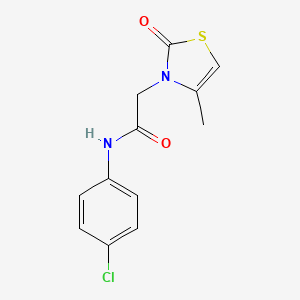molecular formula C12H11ClN2O2S B7533559 N-(4-chlorophenyl)-2-(4-methyl-2-oxo-1,3-thiazol-3-yl)acetamide 
