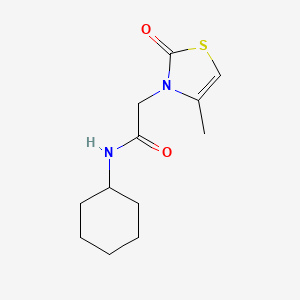 molecular formula C12H18N2O2S B7533566 N-cyclohexyl-2-(4-methyl-2-oxo-1,3-thiazol-3-yl)acetamide 