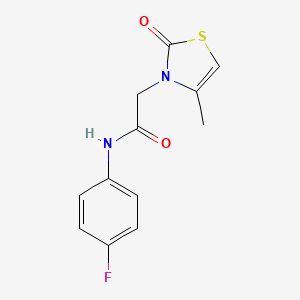 molecular formula C12H11FN2O2S B7533587 N-(4-fluorophenyl)-2-(4-methyl-2-oxo-1,3-thiazol-3-yl)acetamide 