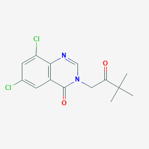 molecular formula C14H14Cl2N2O2 B7533637 6,8-Dichloro-3-(3,3-dimethyl-2-oxobutyl)quinazolin-4-one 
