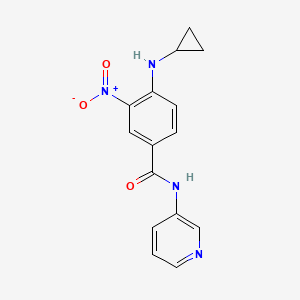 molecular formula C15H14N4O3 B7533643 4-(cyclopropylamino)-3-nitro-N-pyridin-3-ylbenzamide 