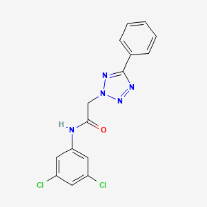 molecular formula C15H11Cl2N5O B7533649 N-(3,5-dichlorophenyl)-2-(5-phenyltetrazol-2-yl)acetamide 