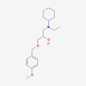 molecular formula C19H31NO3 B7533663 1-[Cyclohexyl(ethyl)amino]-3-[(4-methoxyphenyl)methoxy]propan-2-ol 