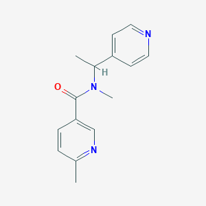 molecular formula C15H17N3O B7533679 N,6-dimethyl-N-(1-pyridin-4-ylethyl)pyridine-3-carboxamide 