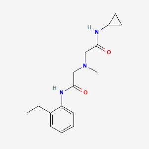 molecular formula C16H23N3O2 B7533681 N-cyclopropyl-2-[[2-(2-ethylanilino)-2-oxoethyl]-methylamino]acetamide 