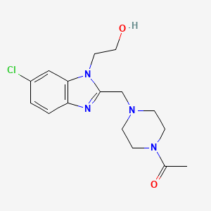 molecular formula C16H21ClN4O2 B7533688 1-[4-[[6-Chloro-1-(2-hydroxyethyl)benzimidazol-2-yl]methyl]piperazin-1-yl]ethanone 