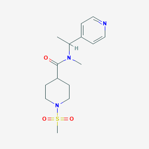 molecular formula C15H23N3O3S B7533698 N-methyl-1-methylsulfonyl-N-(1-pyridin-4-ylethyl)piperidine-4-carboxamide 
