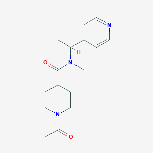 molecular formula C16H23N3O2 B7533699 1-acetyl-N-methyl-N-(1-pyridin-4-ylethyl)piperidine-4-carboxamide 