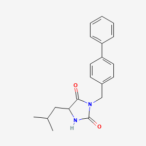 molecular formula C20H22N2O2 B7533706 5-(2-Methylpropyl)-3-[(4-phenylphenyl)methyl]imidazolidine-2,4-dione 