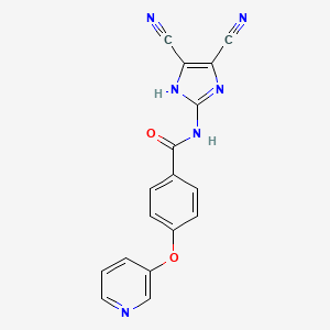 molecular formula C17H10N6O2 B7533731 N-(4,5-dicyano-1H-imidazol-2-yl)-4-pyridin-3-yloxybenzamide 