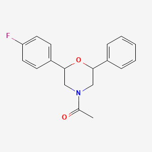 molecular formula C18H18FNO2 B7533738 1-[2-(4-Fluorophenyl)-6-phenylmorpholin-4-yl]ethanone 