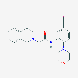 molecular formula C22H24F3N3O2 B7533767 2-(3,4-dihydro-1H-isoquinolin-2-yl)-N-[2-morpholin-4-yl-5-(trifluoromethyl)phenyl]acetamide 