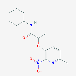 molecular formula C15H21N3O4 B7533776 N-cyclohexyl-2-(6-methyl-2-nitropyridin-3-yl)oxypropanamide 