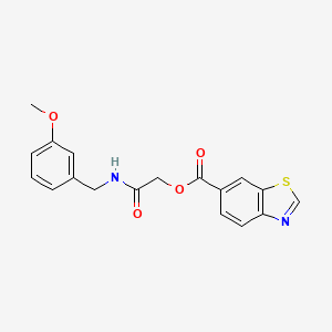 molecular formula C18H16N2O4S B7533784 [2-[(3-Methoxyphenyl)methylamino]-2-oxoethyl] 1,3-benzothiazole-6-carboxylate 
