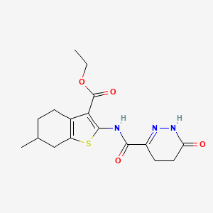 molecular formula C17H21N3O4S B7533799 ethyl 6-methyl-2-[(6-oxo-4,5-dihydro-1H-pyridazine-3-carbonyl)amino]-4,5,6,7-tetrahydro-1-benzothiophene-3-carboxylate 