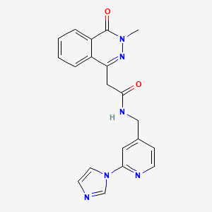 molecular formula C20H18N6O2 B7533808 N-[(2-imidazol-1-ylpyridin-4-yl)methyl]-2-(3-methyl-4-oxophthalazin-1-yl)acetamide 