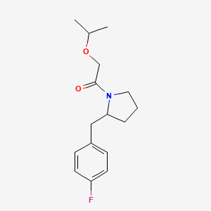 molecular formula C16H22FNO2 B7533840 1-[2-[(4-Fluorophenyl)methyl]pyrrolidin-1-yl]-2-propan-2-yloxyethanone 
