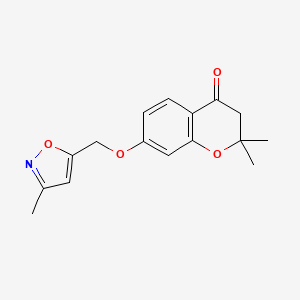 molecular formula C16H17NO4 B7533845 2,2-dimethyl-7-[(3-methyl-1,2-oxazol-5-yl)methoxy]-3H-chromen-4-one 