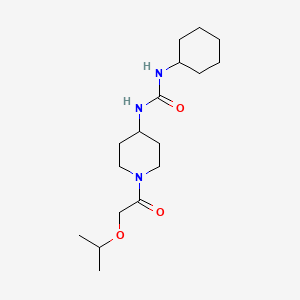 molecular formula C17H31N3O3 B7533875 1-Cyclohexyl-3-[1-(2-propan-2-yloxyacetyl)piperidin-4-yl]urea 