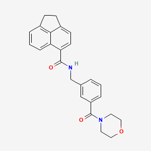 molecular formula C25H24N2O3 B7533888 N-[[3-(morpholine-4-carbonyl)phenyl]methyl]-1,2-dihydroacenaphthylene-5-carboxamide 