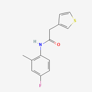 molecular formula C13H12FNOS B7533905 N-(4-fluoro-2-methylphenyl)-2-thiophen-3-ylacetamide 