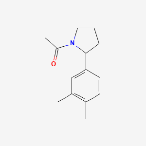 molecular formula C14H19NO B7533926 1-[2-(3,4-Dimethylphenyl)pyrrolidin-1-yl]ethanone 