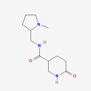 molecular formula C12H21N3O2 B7533935 N-[(1-methylpyrrolidin-2-yl)methyl]-6-oxopiperidine-3-carboxamide 