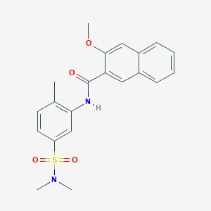 molecular formula C21H22N2O4S B7533961 N-[5-(dimethylsulfamoyl)-2-methylphenyl]-3-methoxynaphthalene-2-carboxamide 