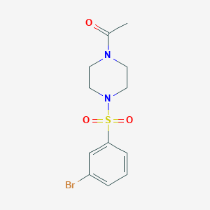 molecular formula C12H15BrN2O3S B7533965 1-[4-(3-Bromophenyl)sulfonylpiperazin-1-yl]ethanone 