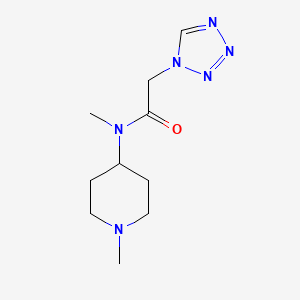 molecular formula C10H18N6O B7533969 N-methyl-N-(1-methylpiperidin-4-yl)-2-(tetrazol-1-yl)acetamide 