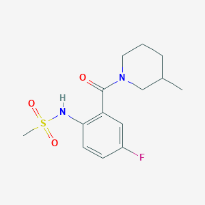 molecular formula C14H19FN2O3S B7533971 N-[4-fluoro-2-(3-methylpiperidine-1-carbonyl)phenyl]methanesulfonamide 