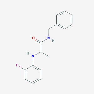 molecular formula C16H17FN2O B7533972 N-benzyl-2-(2-fluoroanilino)propanamide 