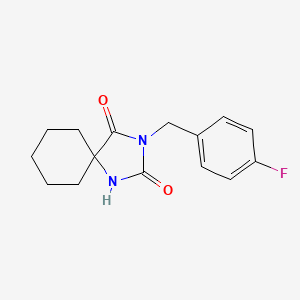 molecular formula C15H17FN2O2 B7534004 3-[(4-Fluorophenyl)methyl]-1,3-diazaspiro[4.5]decane-2,4-dione 
