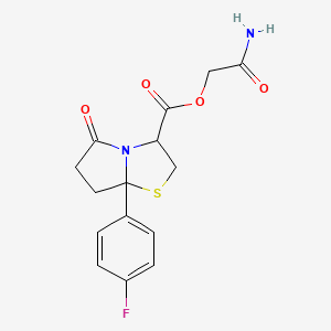 (2-Amino-2-oxoethyl) 7a-(4-fluorophenyl)-5-oxo-2,3,6,7-tetrahydropyrrolo[2,1-b][1,3]thiazole-3-carboxylate
