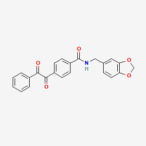 N-(1,3-benzodioxol-5-ylmethyl)-4-(2-oxo-2-phenylacetyl)benzamide