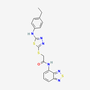 molecular formula C18H16N6OS3 B7534047 N-(2,1,3-benzothiadiazol-4-yl)-2-[[5-(4-ethylanilino)-1,3,4-thiadiazol-2-yl]sulfanyl]acetamide 