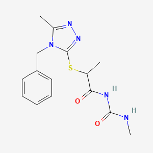 molecular formula C15H19N5O2S B7534065 2-[(4-benzyl-5-methyl-1,2,4-triazol-3-yl)sulfanyl]-N-(methylcarbamoyl)propanamide 
