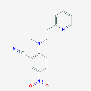 molecular formula C15H14N4O2 B7534089 2-[Methyl(2-pyridin-2-ylethyl)amino]-5-nitrobenzonitrile 