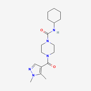 N-cyclohexyl-4-(1,5-dimethylpyrazole-4-carbonyl)piperazine-1-carboxamide