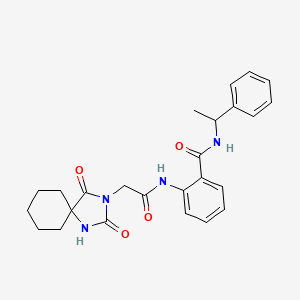 2-[[2-(2,4-dioxo-1,3-diazaspiro[4.5]decan-3-yl)acetyl]amino]-N-(1-phenylethyl)benzamide